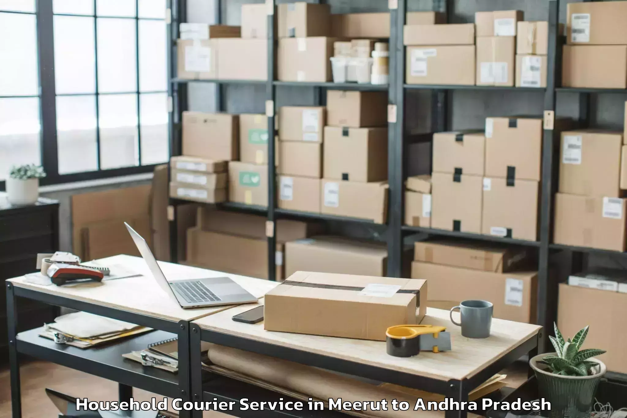 Book Meerut to Nallajerla Household Courier Online